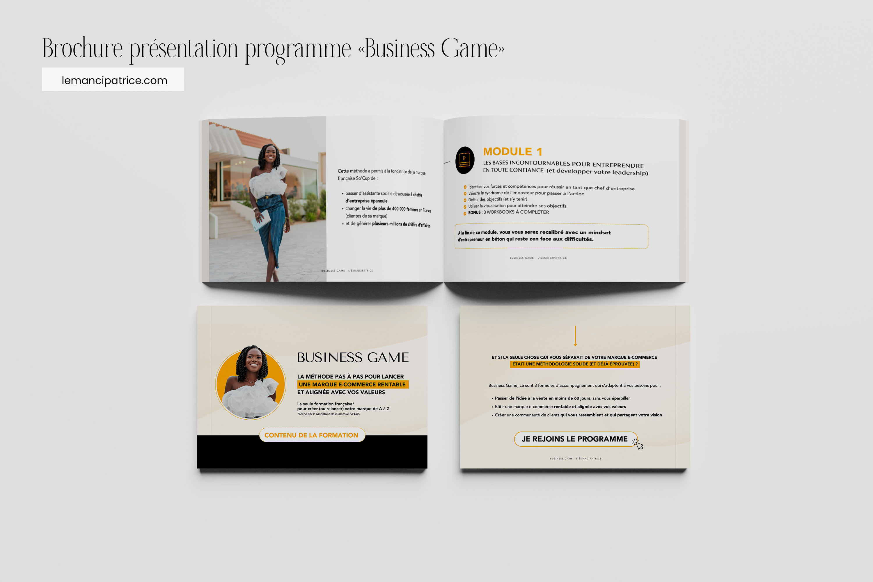 Brochure L'Émancipatrice - Supports print identité de marque entrepreneure