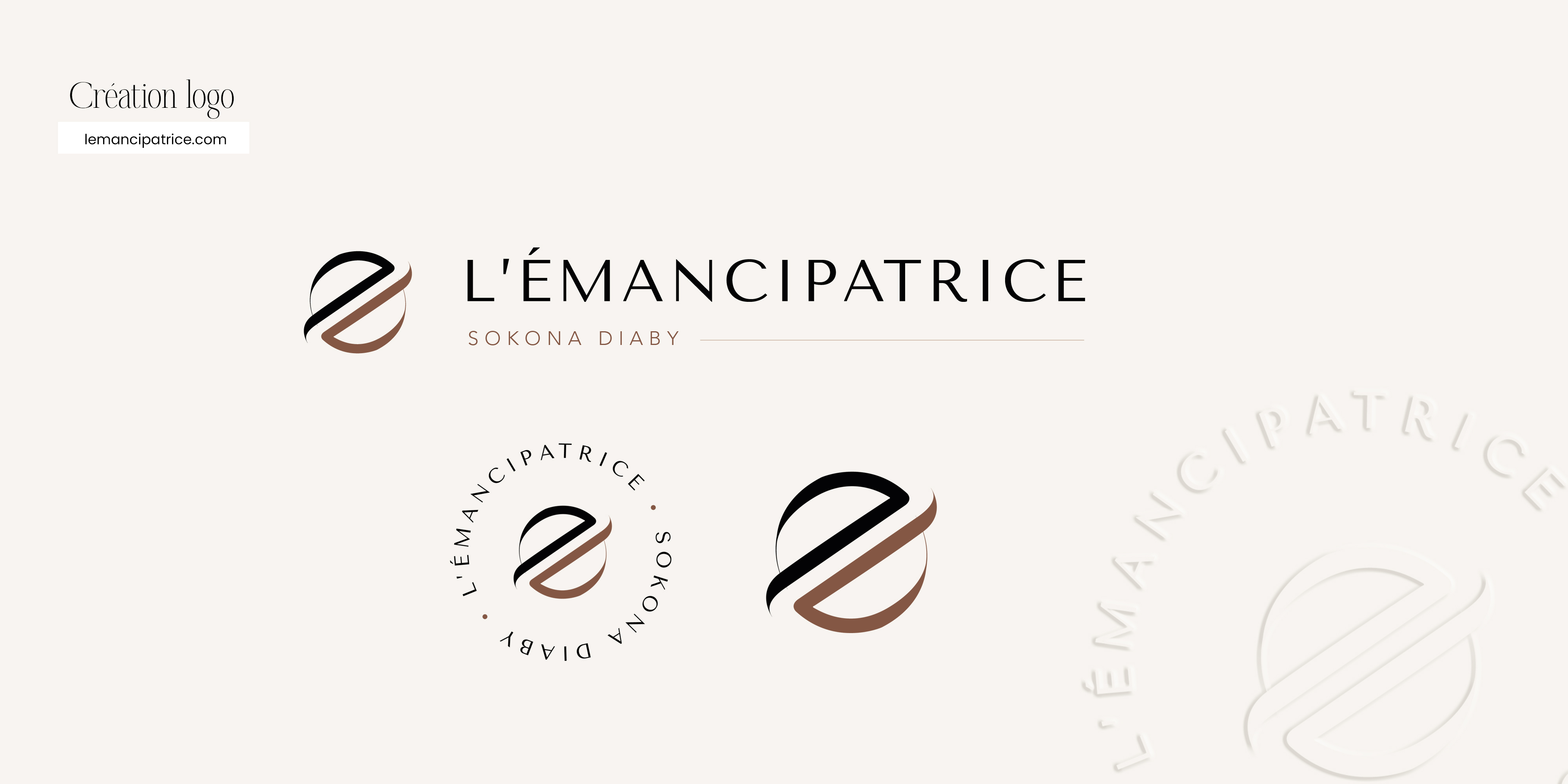 Création logo L'Émancipatrice - Identité visuelle e-commerce entrepreneure France